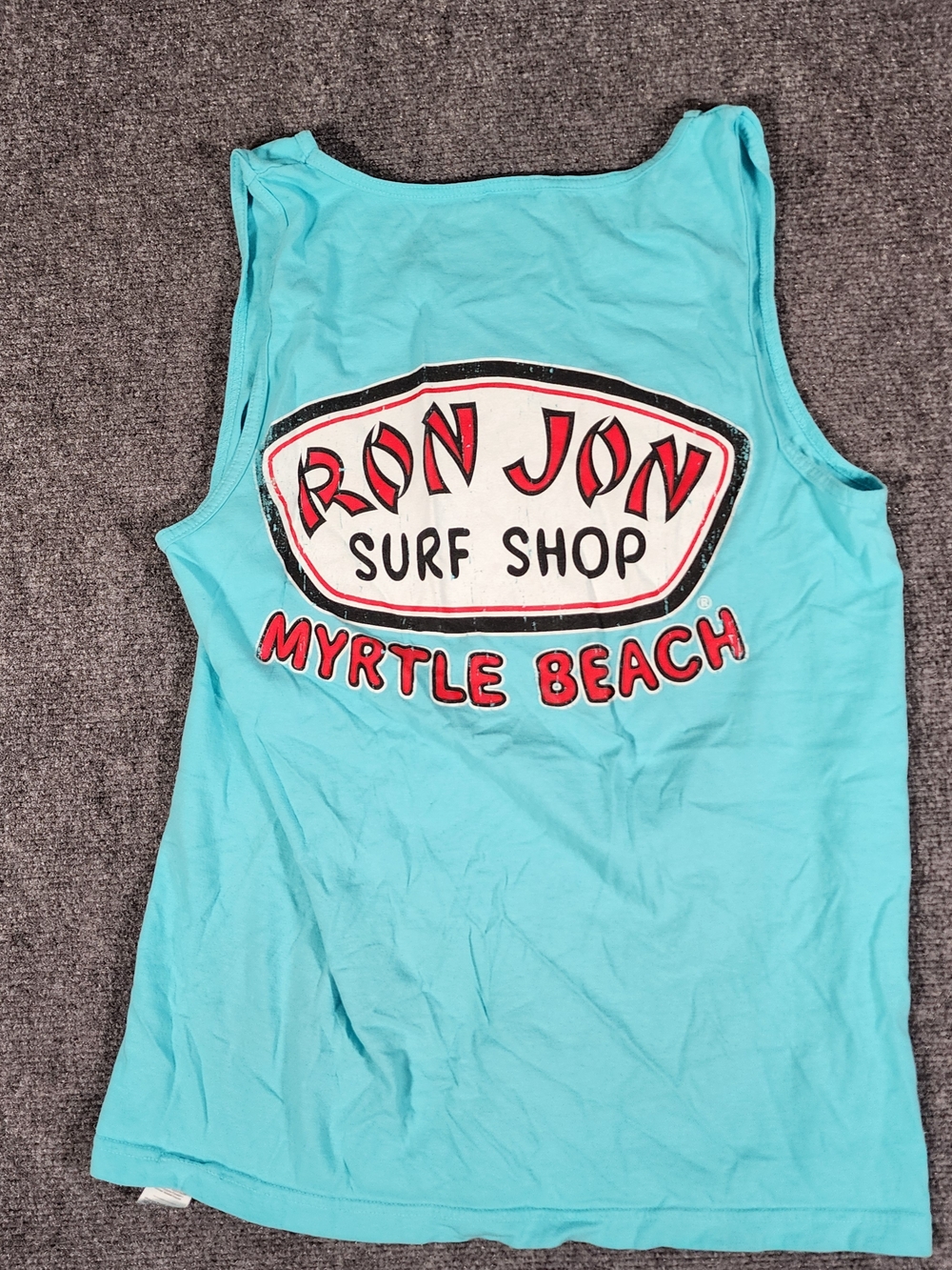 Ron Jon Surf Shop Men's M Blue Graphic Sleeveless T-Shirt Myrtle Beach Cotton